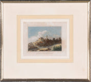 Hand-coloured Landscape engraving 'The Wartberg near Heilbronn'