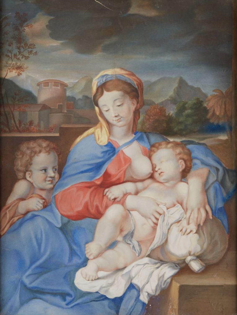 (After) Sébastien Bourdon, ''The Virgin and Child with Saint John Baptiste ''