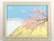 Landscape with almond in flower