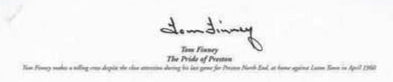 Tom Finney Autographed 11x8 B&W Photo - Historic Last Game for Preston North End