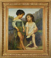 Vintage Oil Painting “At the Edge of the Brook” After William-Adolphe Bouguereau