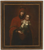 18th Century Oil Paintin - 'Early Madonna and Child'