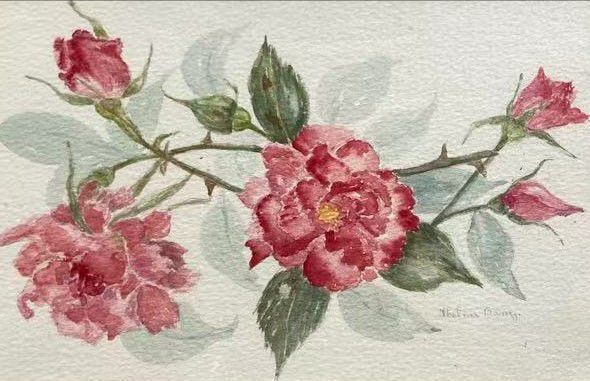 Original Watercolor Painting by Thelma Barry - "Flowers"