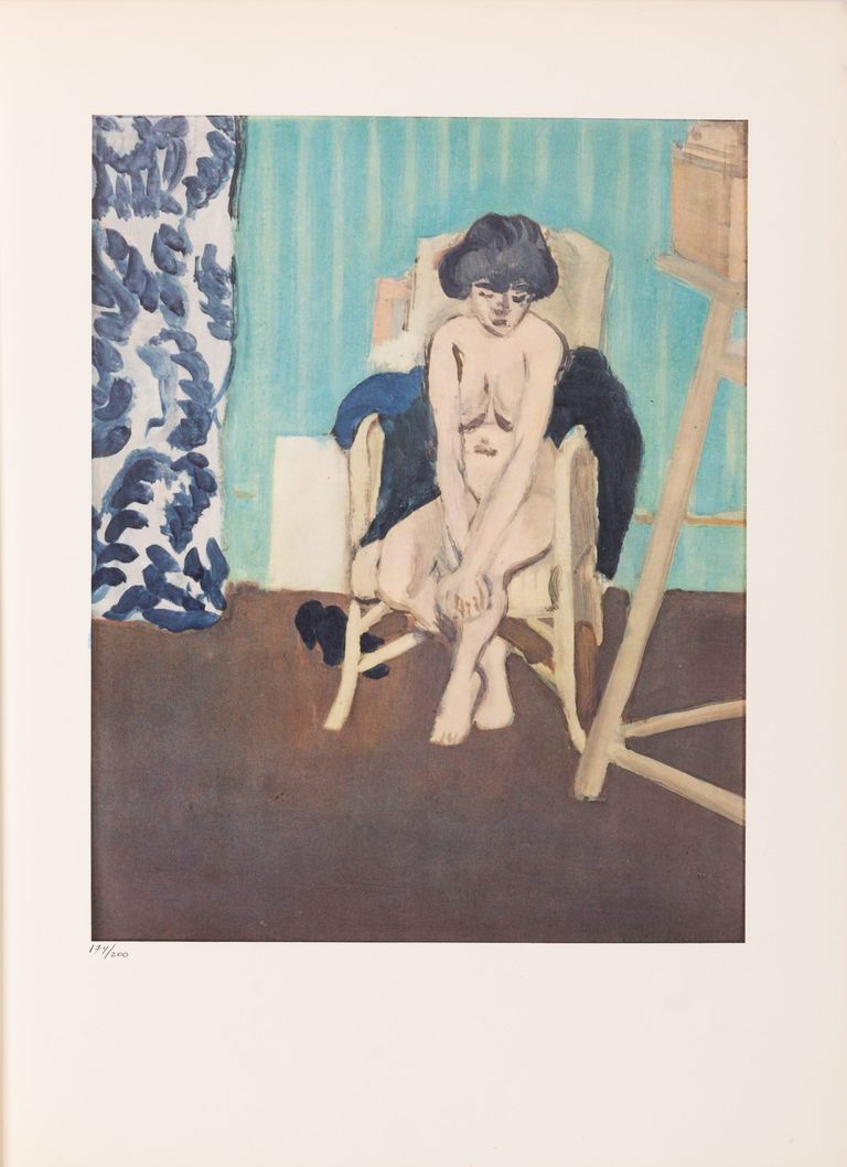 Henri Matisse Signed Limited Edition Lithograph Titled 'Study in blue room' 1958