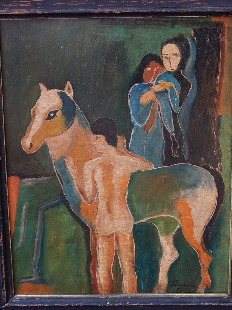 Béla Kádár (Attributed) "Male nude with horse"