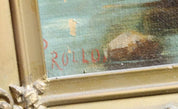 Original Vintage Painting - Composition with Female Figure