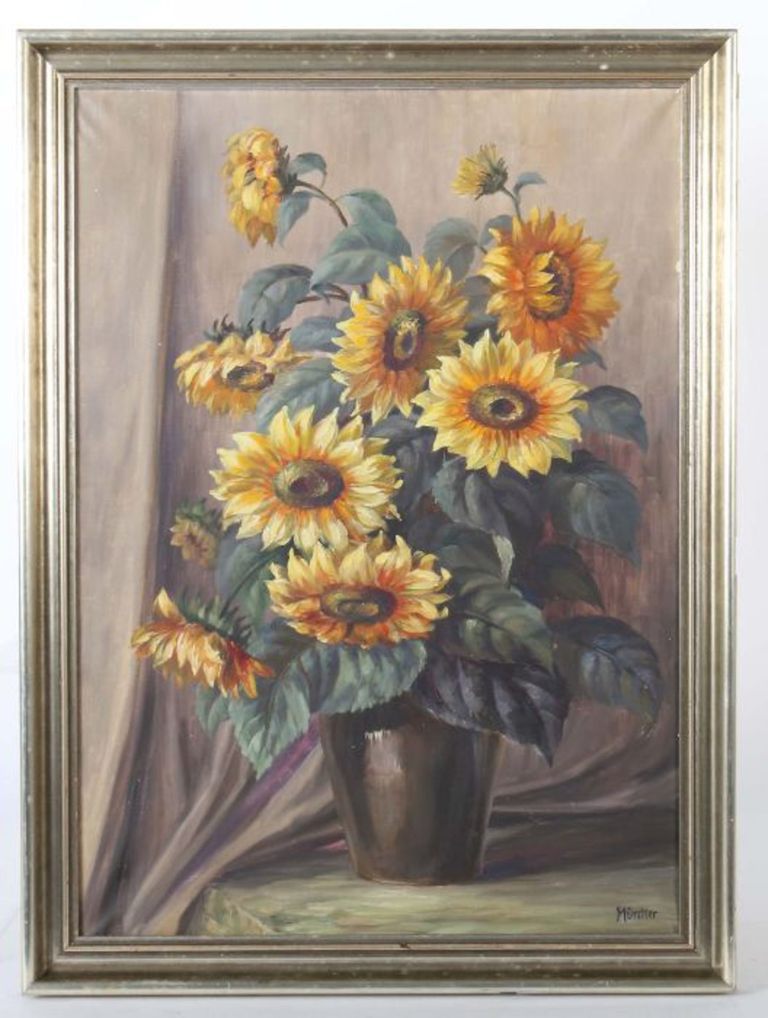 Frieda Mürdter "Still life with sunflowers"