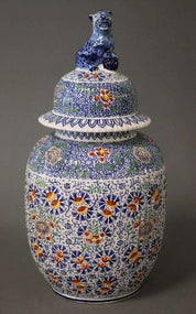 19th Century Delft Potiche with Lid