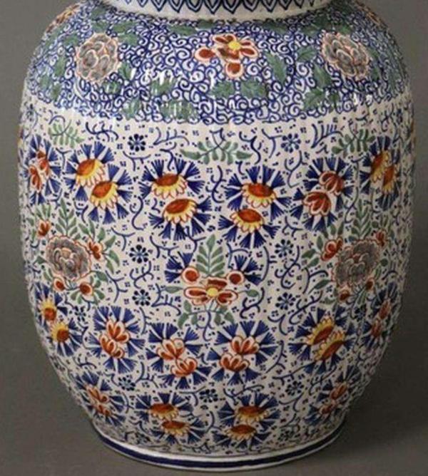 19th Century Delft Potiche with Lid