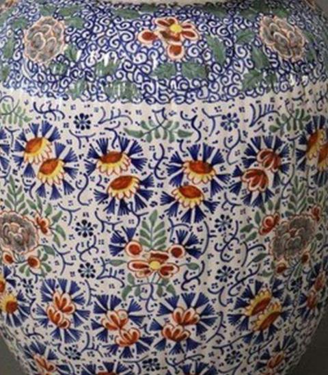 19th Century Delft Potiche with Lid