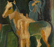 Béla Kádár (Attributed) "Male nude with horse"