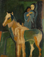 Béla Kádár (Attributed) "Male nude with horse"