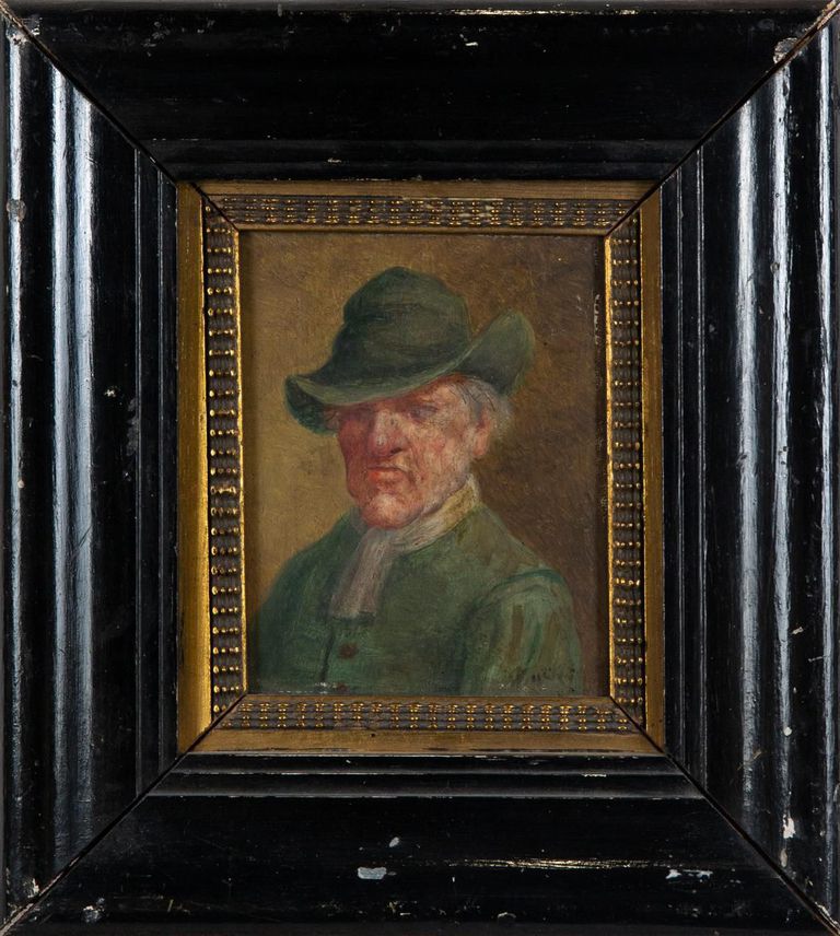 19th-century portrait "Man with a hat"