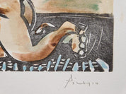 (After) Pablo Picasso, 'Woman Sleeping' - Signed Linocut Print