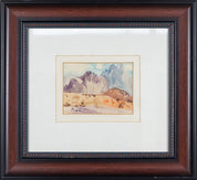 Set of Two Framed Watercolour "Mediterranean landscape views" by Richard Gessner