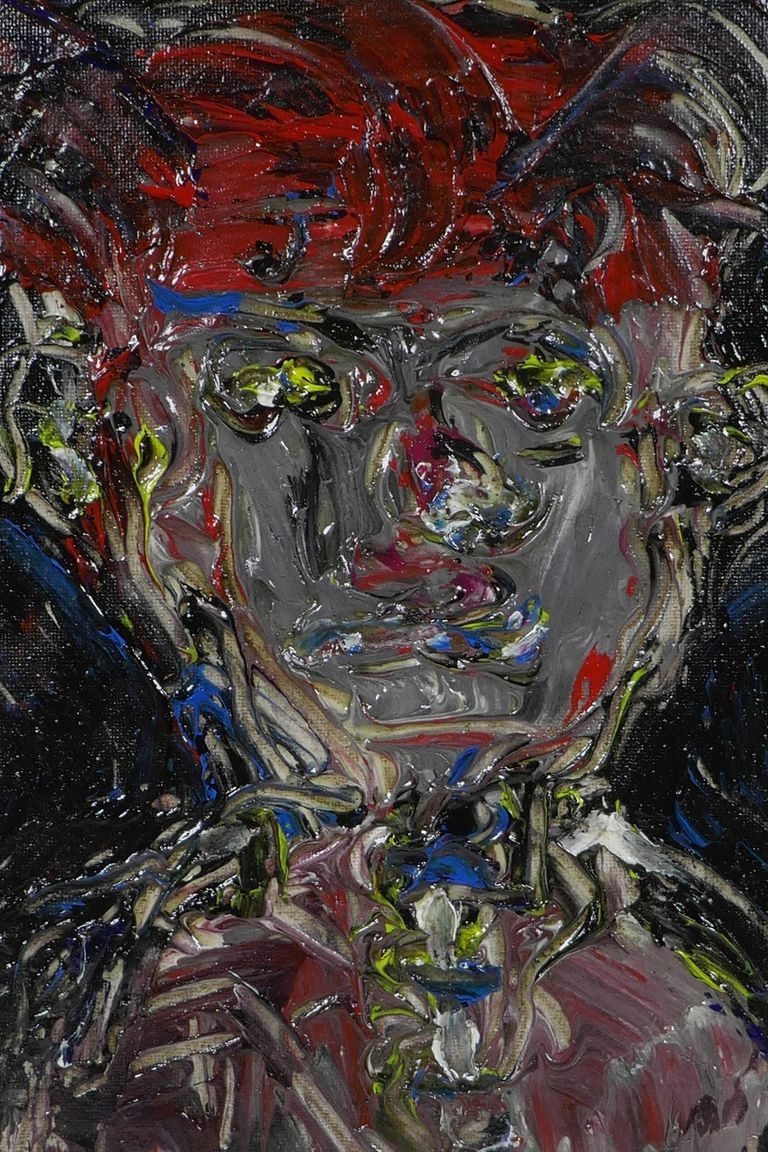 Abstract Portrait of a Man, Expressionist Oil Paitning