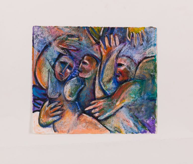 Signed Pastel on Paper Drawing "Genesis" by Canadian Artist Dubie Arie