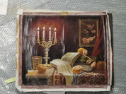 Vintage Judaica Oil Painting - Still Life by Efraim Moskowitz