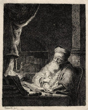 After Rembrandt van Rijn, Old man (philosopher) in a studyroom