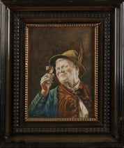 Peter II KRAMER (1857-1936) Tyrolean man with wine glass