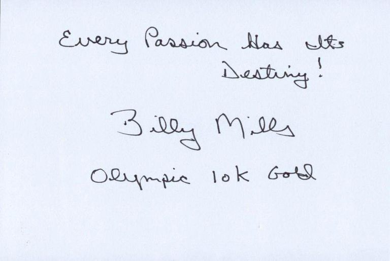 Billy Mills Signed 6 x 4 White Card – USA Olympic Gold Medallist