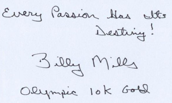 Billy Mills Signed 6 x 4 White Card – USA Olympic Gold Medallist