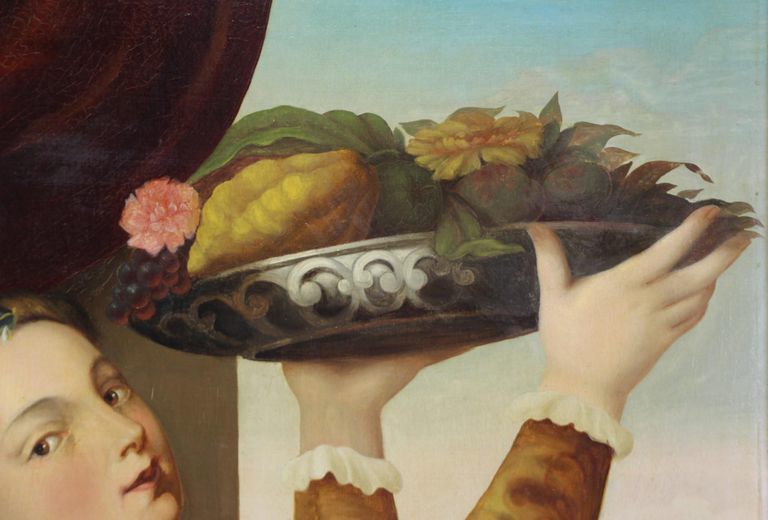 After Titian,  'Girl with a Platter of Fruit'