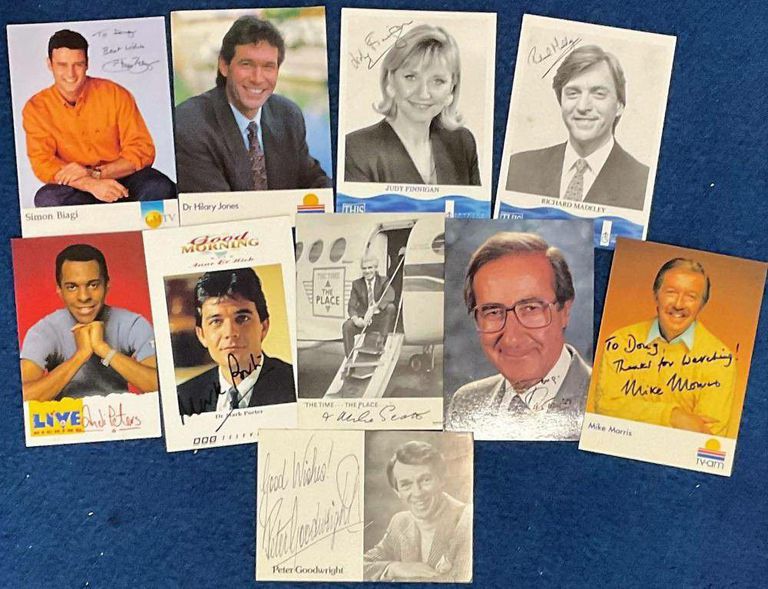 TV Memorabilia Collection – 10 Signed Photos & Postcards