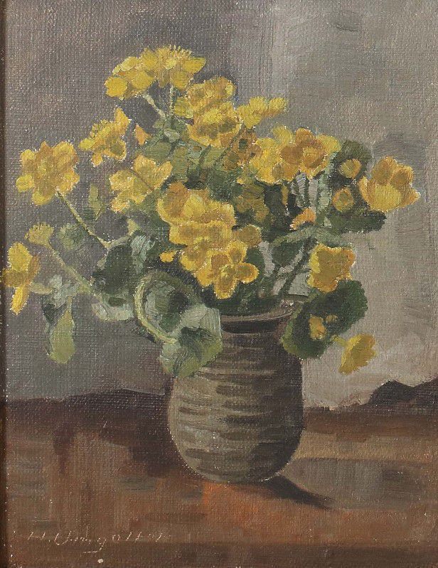 Hermann Umgelter "Bouquet with yellow meadow flowers"