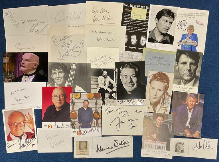 TV Entertainment Collection – 50+ Autographed Cards, Photos & Papers