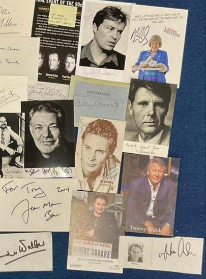 TV Entertainment Collection – 50+ Autographed Cards, Photos & Papers