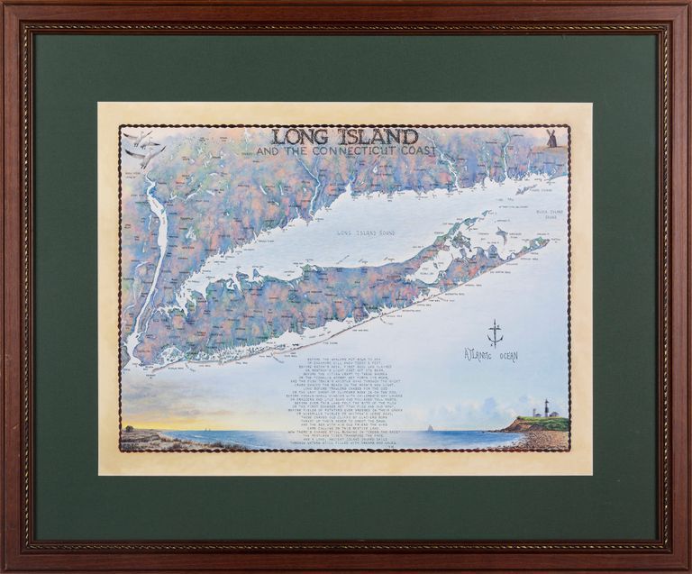 Long Island and the Connecticut Coast - Vintage Map