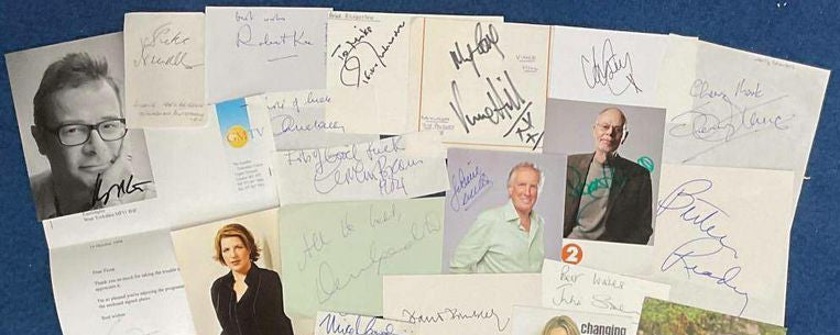 TV Entertainment Collection – 50+ Signed Cards, Photos & Papers