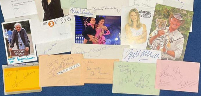 TV Entertainment Collection – 50+ Signed Cards, Photos & Papers