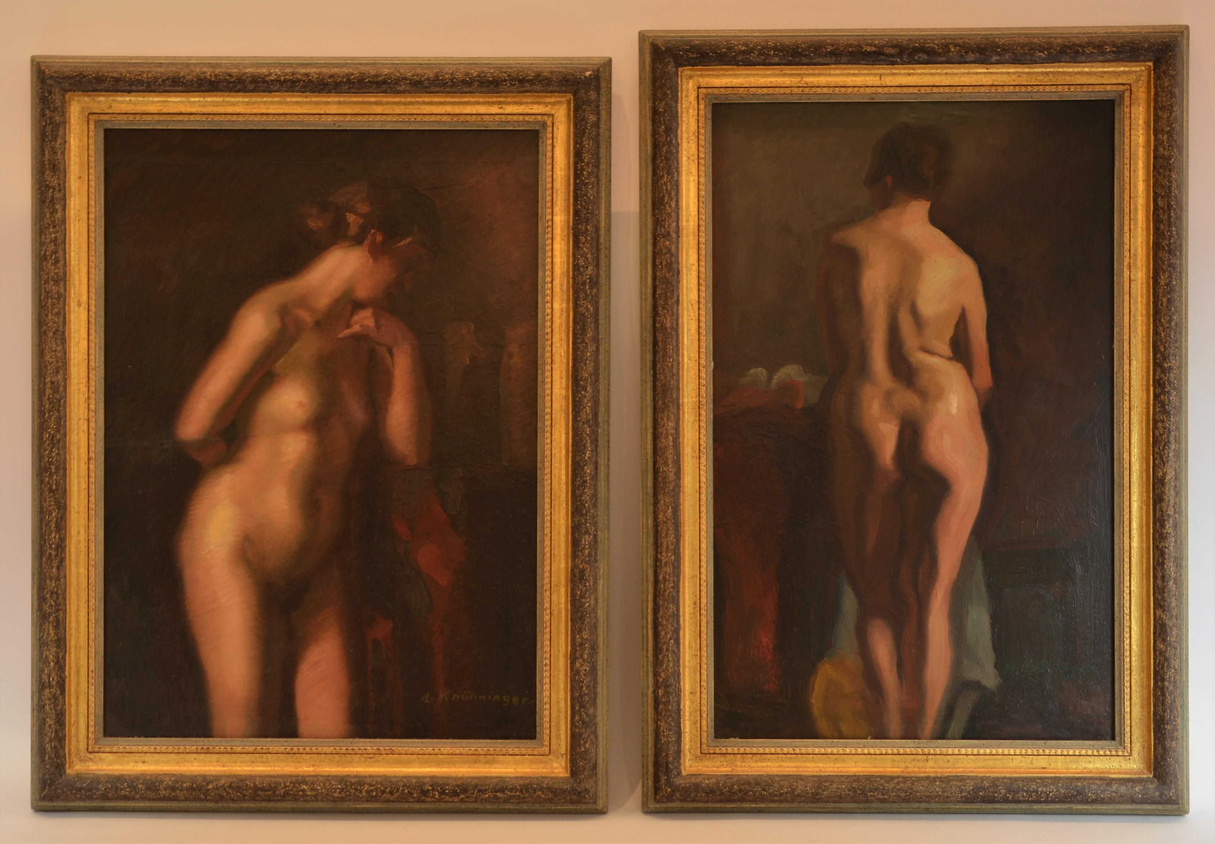 August Kroenninger 'Female Nude Diptych'