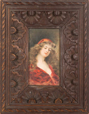 A Pair of  19th-century Portrait of a Young Woman (After Angelo Asti)