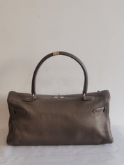 Hermès 2009 Etoupe Veau Taurillon Clemence Kelly 42 Shoulder Handbag with Palladium Hardware