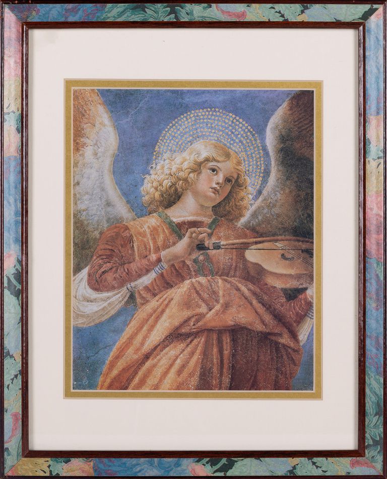 (After) Melozzo da Forlì, 'Musician Angel' - Print after Renaissance fresco