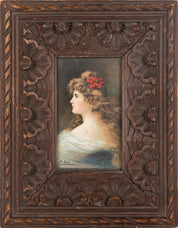 A Pair of  19th-century Portrait of a Young Woman (After Angelo Asti)
