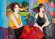 Patricia Govezensky Signed Expressionist Portrait Serigraph Titled "Esco Bar"