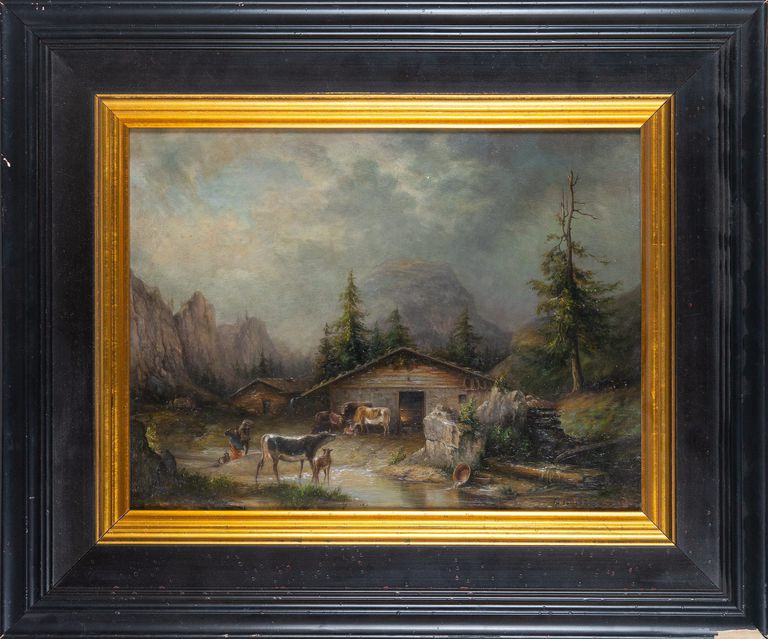 'Alpine hut in Rainy Weather', After Friedrich Gauermann