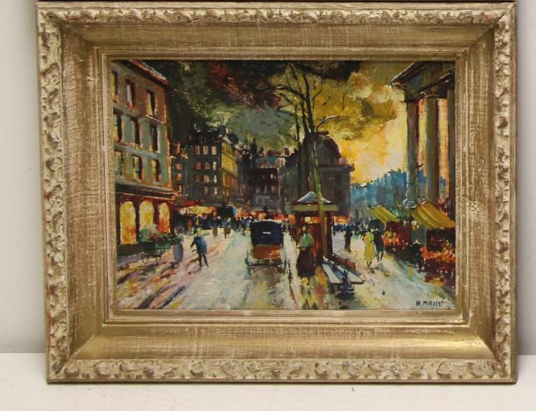 Andre Masset, 'French street Scene'