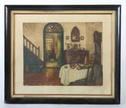 Interior Scene Antique Limited Edition Lithograph - "A Corner of the Interior"