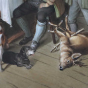 C.Bauer "The first roebuck" after Adolf Eberle