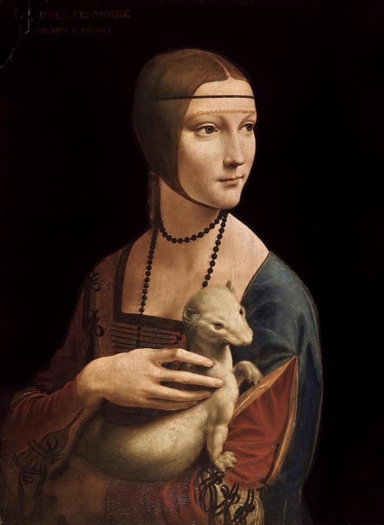 Old Masters Print - After Leonardo Da Vinci "Lady With An Ermine"