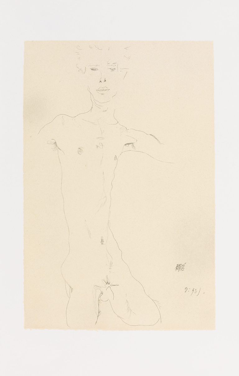 Egon Schiele (After) - Standing Male Nude