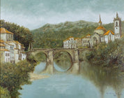 Fernando Do Vale Martins"River landscape with bridge"