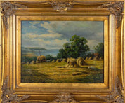 R. Rose  Haymaking  19th Century Impressionist Landscape