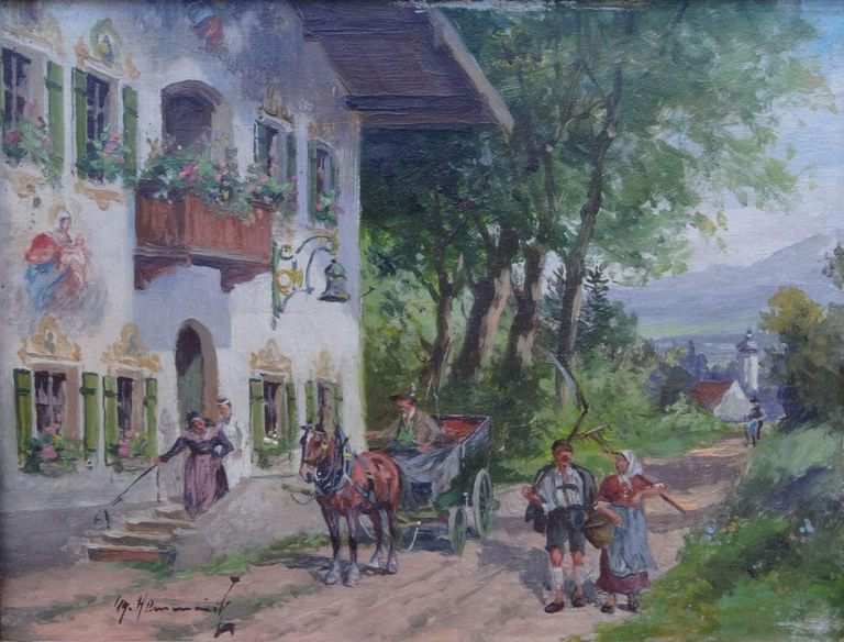 Georg Hemmrich, "Mail Coach in Mittenwald"