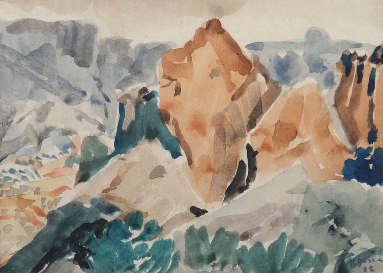 Richard Gessner "Mediterranean landscape view"